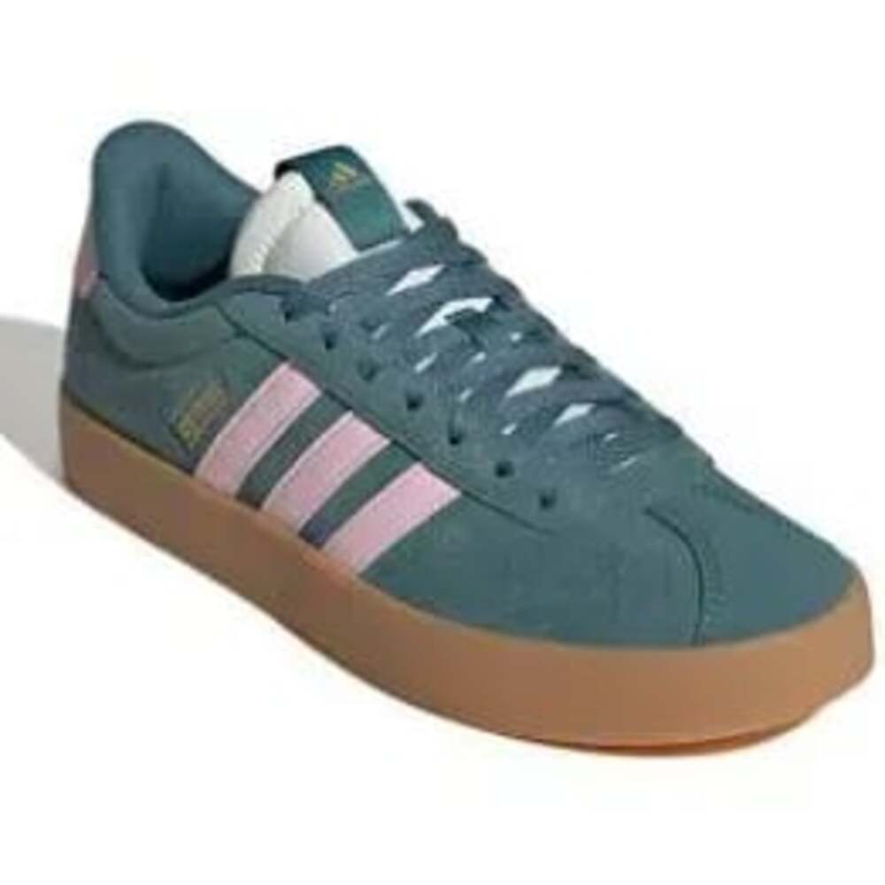 Adidas Women's VL Court 3.0 Teal Green Pink Gum Sneakers JR0955